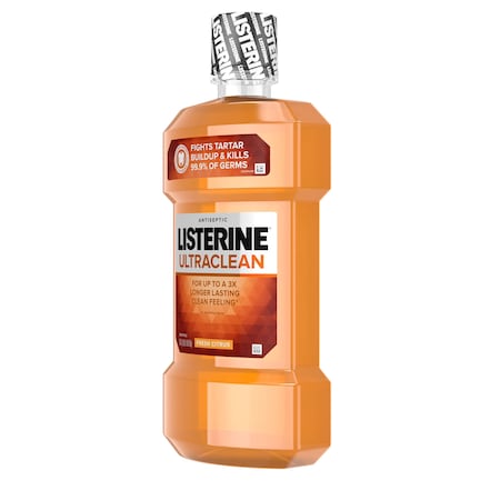 Listerine Antiseptic Ultraclean Fresh Citrus Mouthwash 1 Liter Bottle, PK6 5242257